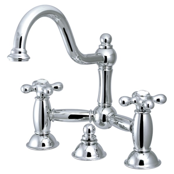 KS3911AX Restoration Bathroom Bridge Faucet, Polished Chrome